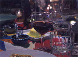 Frank Bauer - Stilleben mit Rot- und Weißwein