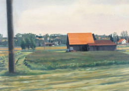 Frank Bauer - Zuglandschaft (mit Scheune)